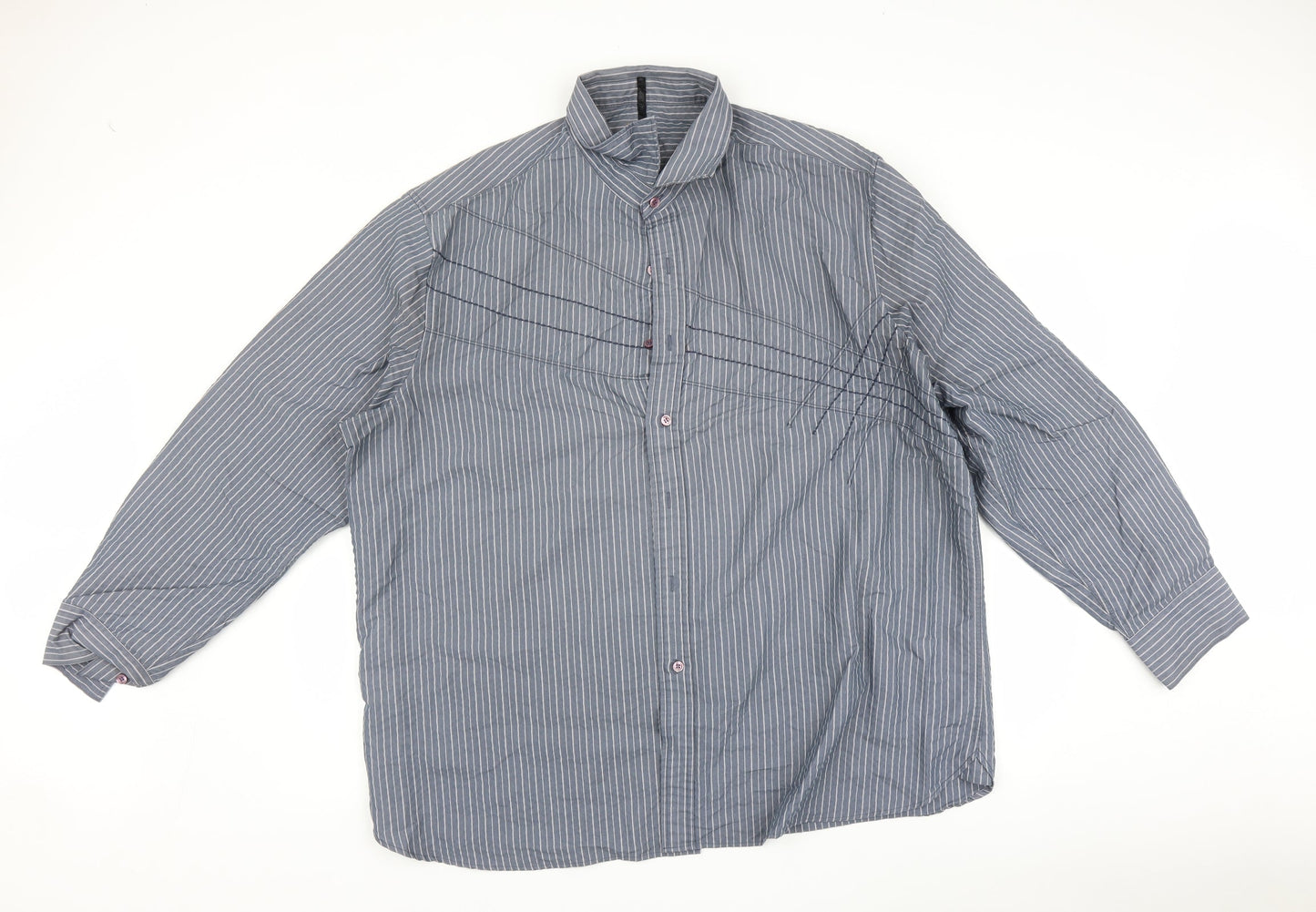 Mens UK Size 2XL BHS Blue  Button-Up Long Sleeve Casual Shirt