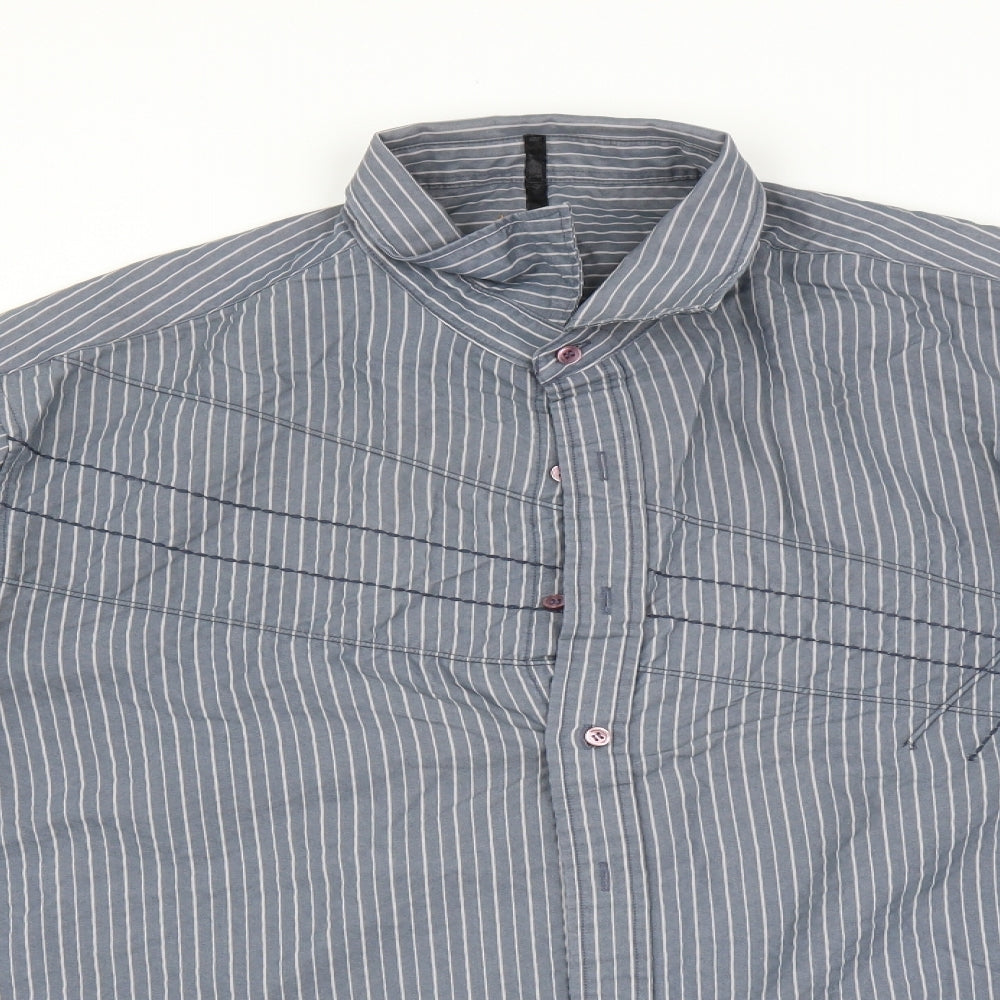 Mens UK Size 2XL BHS Blue  Button-Up Long Sleeve Casual Shirt