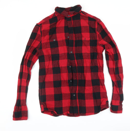 Primark Mens Purple Check   Button-Up Size S