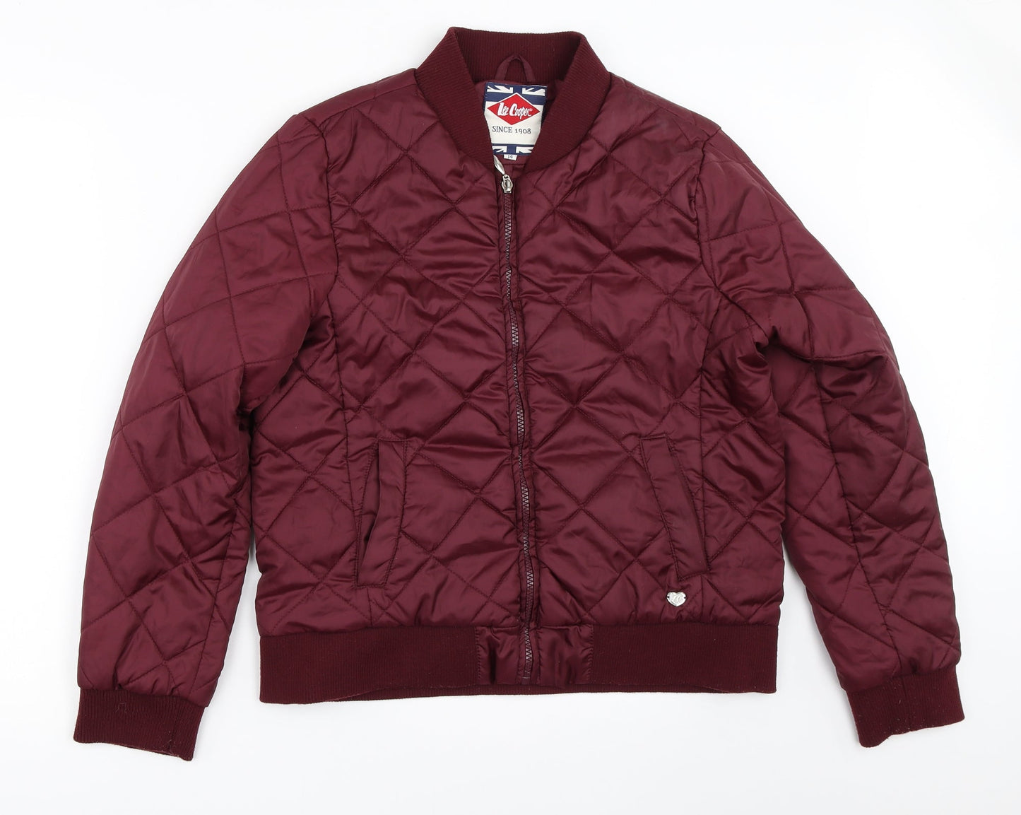 Womens UK Size 14 Lee Cooper Red Quilted Coat