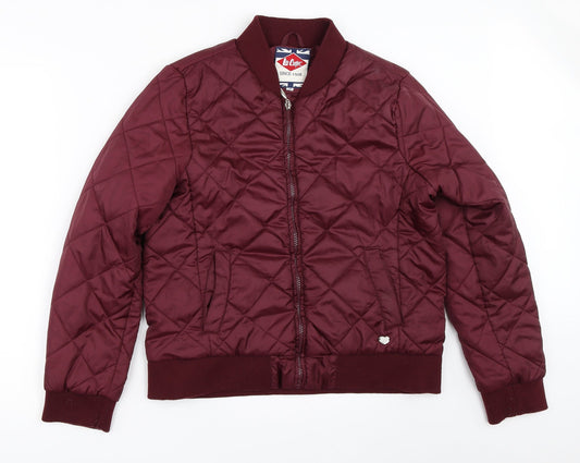 Womens UK Size 14 Lee Cooper Red Quilted Coat