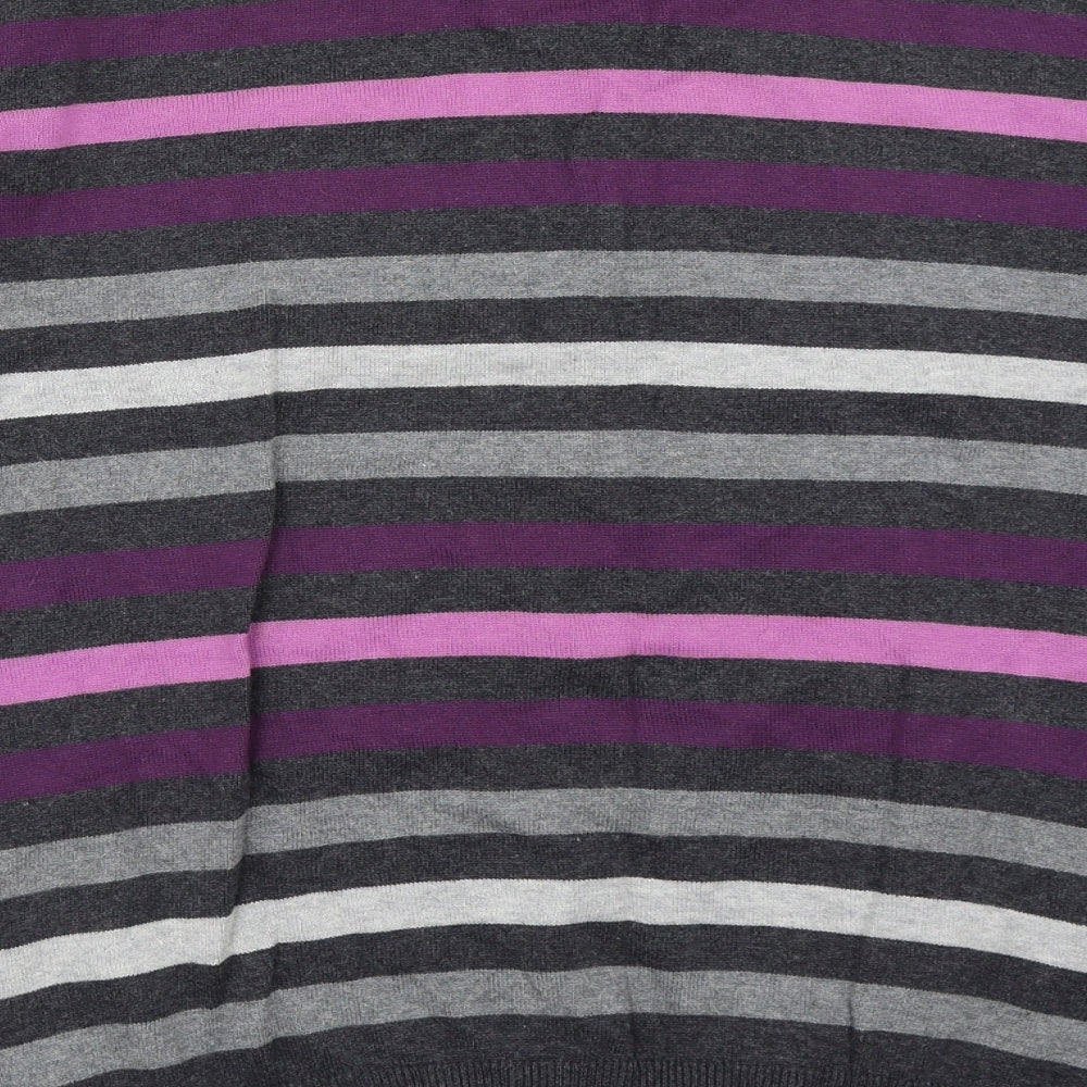 Easy Mens Grey Striped  Pullover Jumper Size L