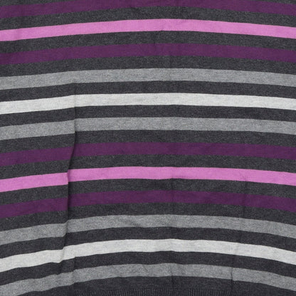 Easy Mens Grey Striped  Pullover Jumper Size L