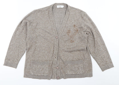 Cane Womens Brown   Cardigan Jumper Size M