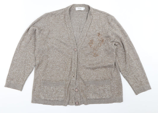 Cane Womens Brown   Cardigan Jumper Size M