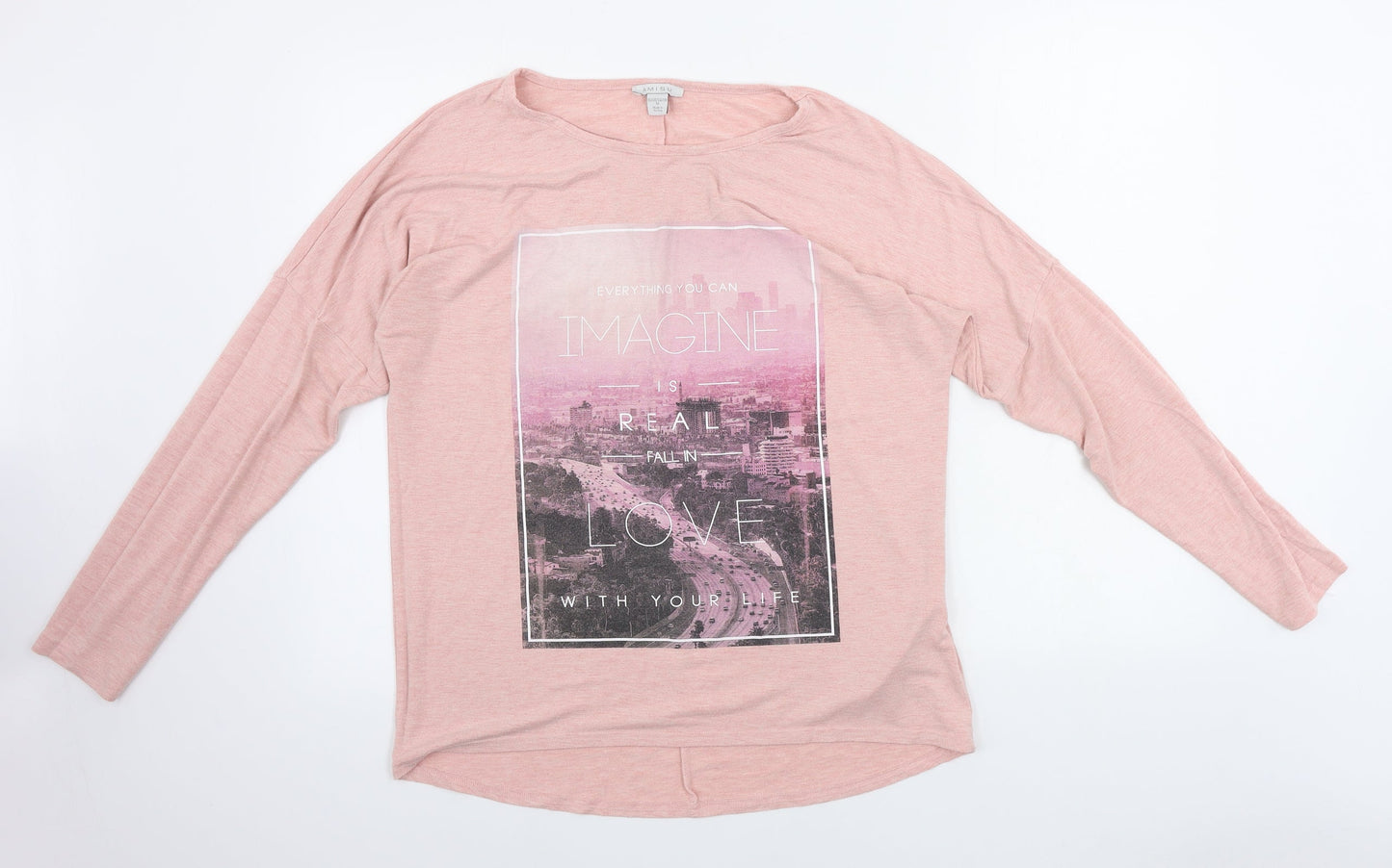 Womens UK Size M Amisu Pink Basic T-Shirt