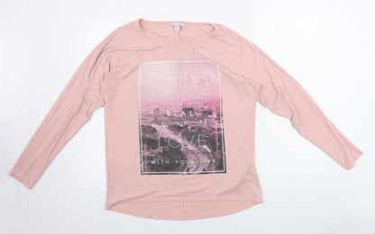 Womens UK Size M Amisu Pink Basic T-Shirt