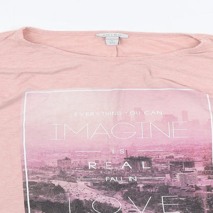 Womens UK Size M Amisu Pink Basic T-Shirt