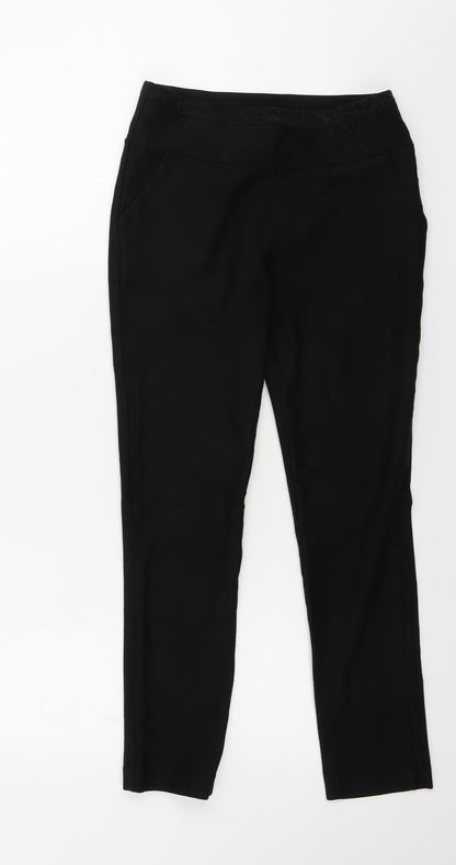 Womens UK Size L Preworn Regular Fit  Black Trousers