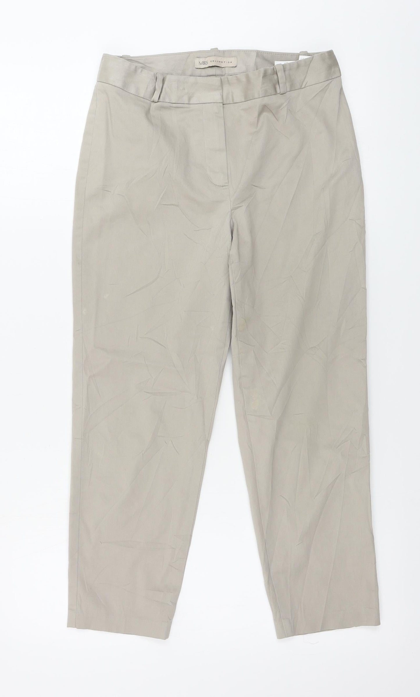 Womens UK Size 8 Marks and Spencer Regular Fit  Beige Trousers