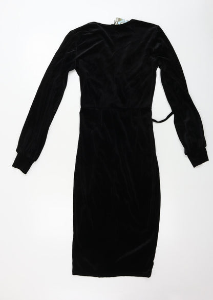 Boohoo  Womens Black Houndstooth  Bodycon  Size 8