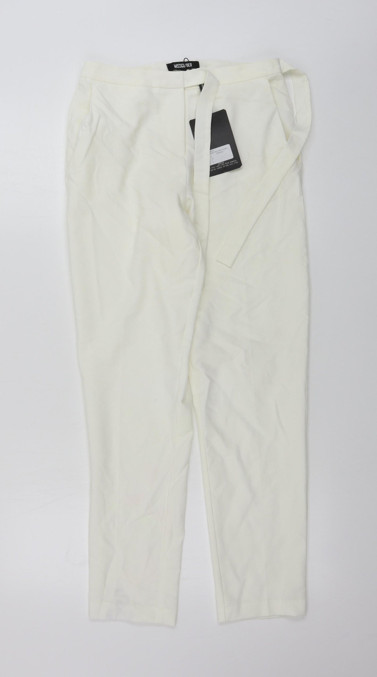 Womens UK Size 6 PRETTYLITTLETHING Regular Fit  Ivory Trousers