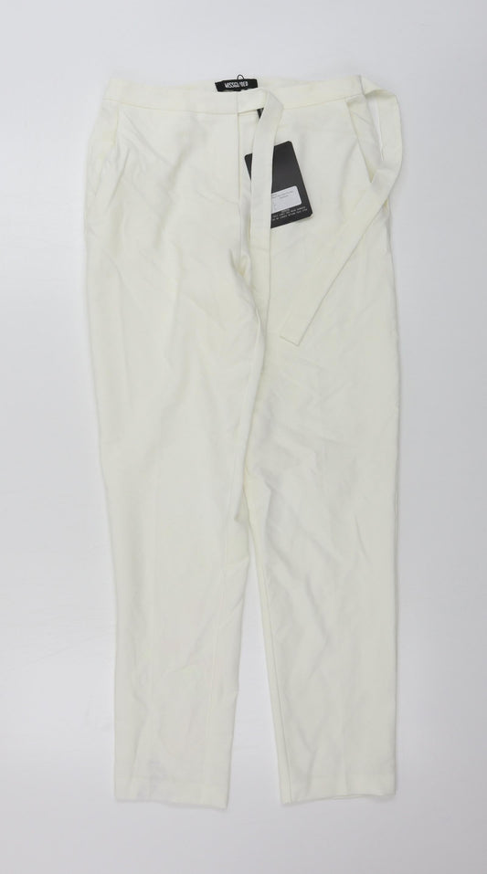 Womens UK Size 6 PRETTYLITTLETHING Regular Fit  Ivory Trousers