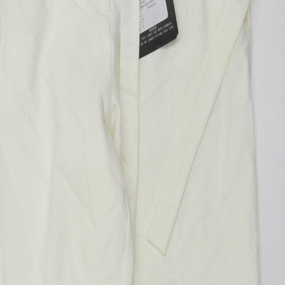 Womens UK Size 6 PRETTYLITTLETHING Regular Fit  Ivory Trousers