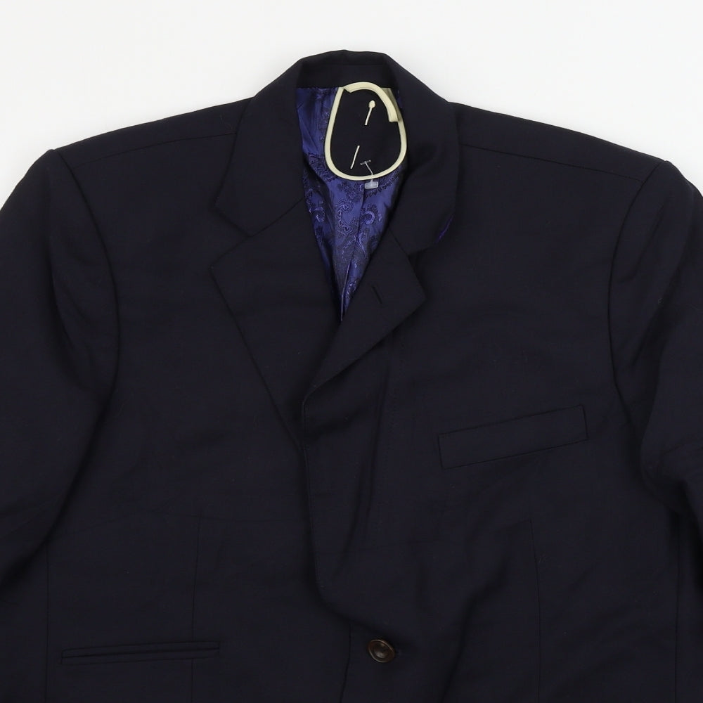 Mens UK Size 40 Preworn Regular Blue Suit Jacket