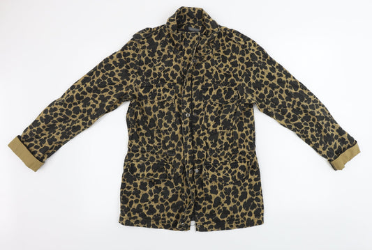 Primark  Womens Brown Animal Print  Jacket Coat Size XS