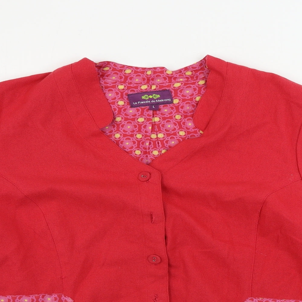 la flance du mekong Womens Red   Jacket Coat Size L