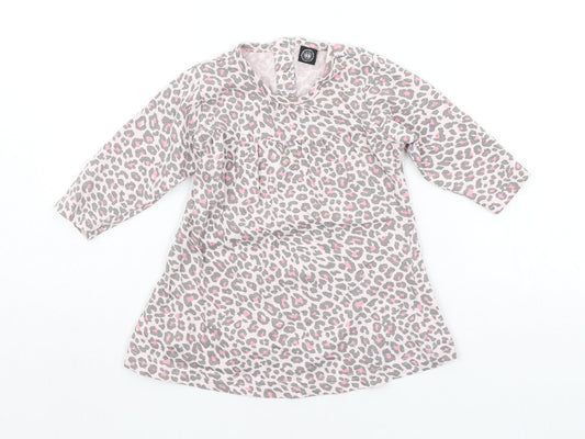 North Lights Baby Pink Animal Print  Basic T-Shirt Size 3-6 Months