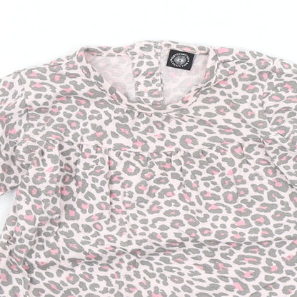 North Lights Baby Pink Animal Print  Basic T-Shirt Size 3-6 Months