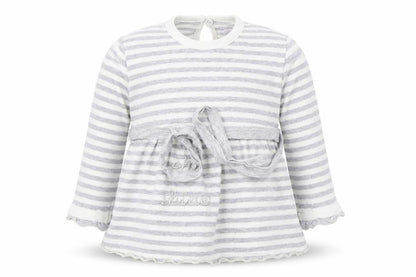garaya bebe Baby Grey Striped  Basic T-Shirt Size 6-9 Months