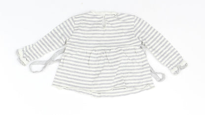 garaya bebe Baby Grey Striped  Basic T-Shirt Size 6-9 Months