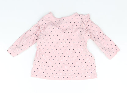 Matalan Baby Pink Polka Dot  Basic T-Shirt Size 3-6 Months