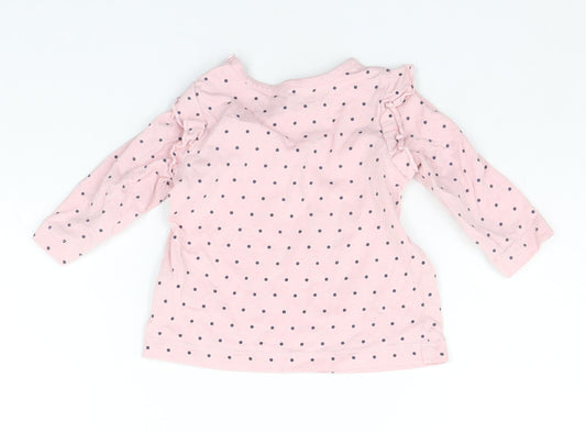 Matalan Baby Pink Polka Dot  Basic T-Shirt Size 3-6 Months