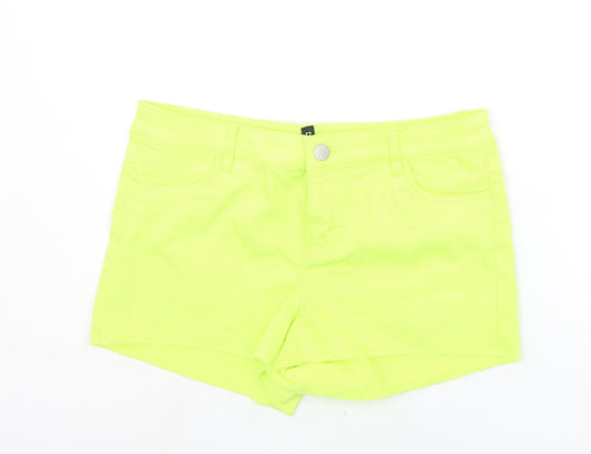 Divided Womens Yellow Houndstooth  Cut-Off Shorts Size L