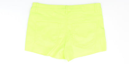 Divided Womens Yellow Houndstooth  Cut-Off Shorts Size L