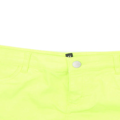 Divided Womens Yellow Houndstooth  Cut-Off Shorts Size L