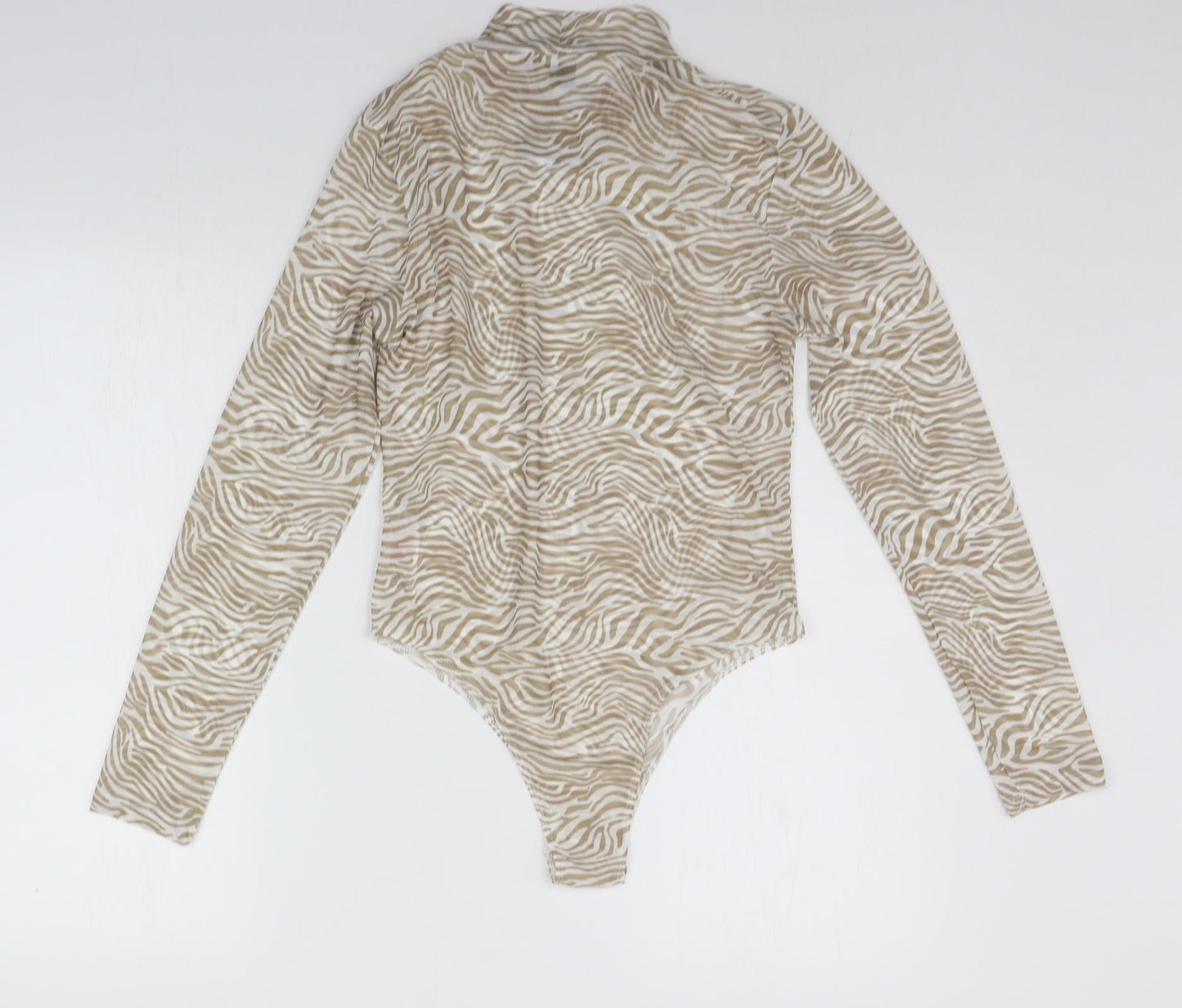 Primark Womens Beige Animal Print  Bodysuit One-Piece Size S