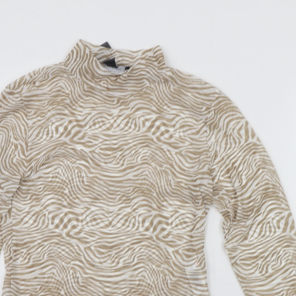 Primark Womens Beige Animal Print  Bodysuit One-Piece Size S