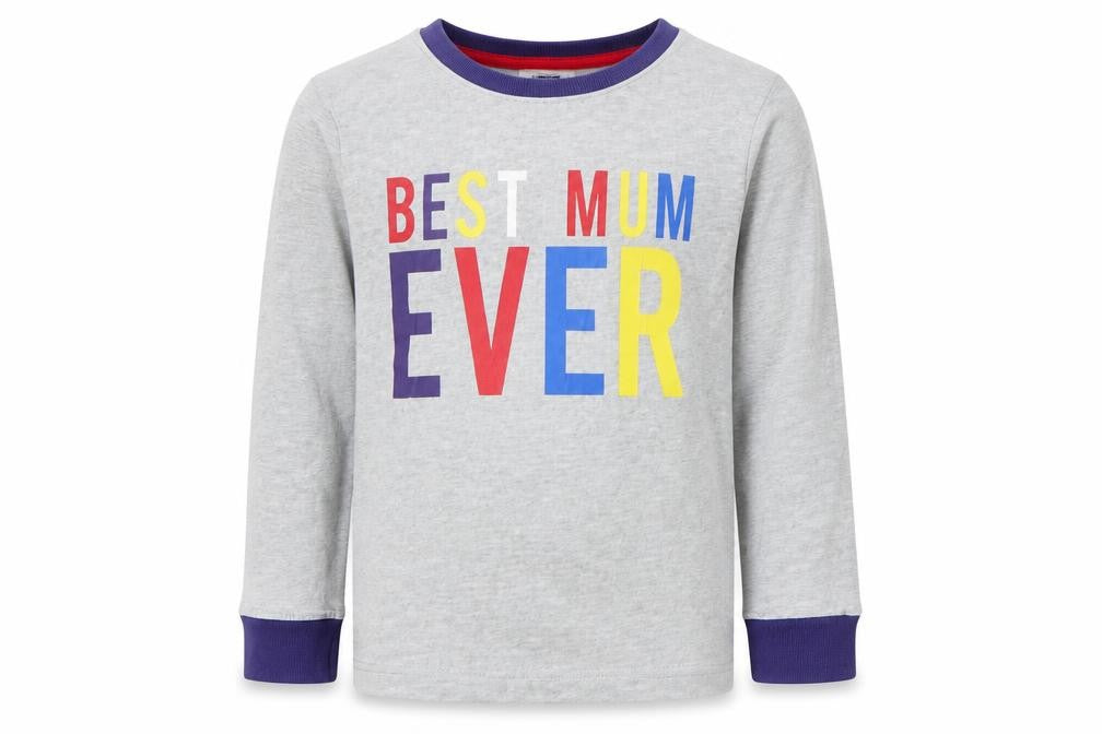 Front view of Mothercare boys’ grey basic t-shirt, size 5-6, years