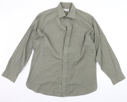 Mens UK Size 16.5 laine taylor Green  Button-Up Long Sleeve Casual Shirt
