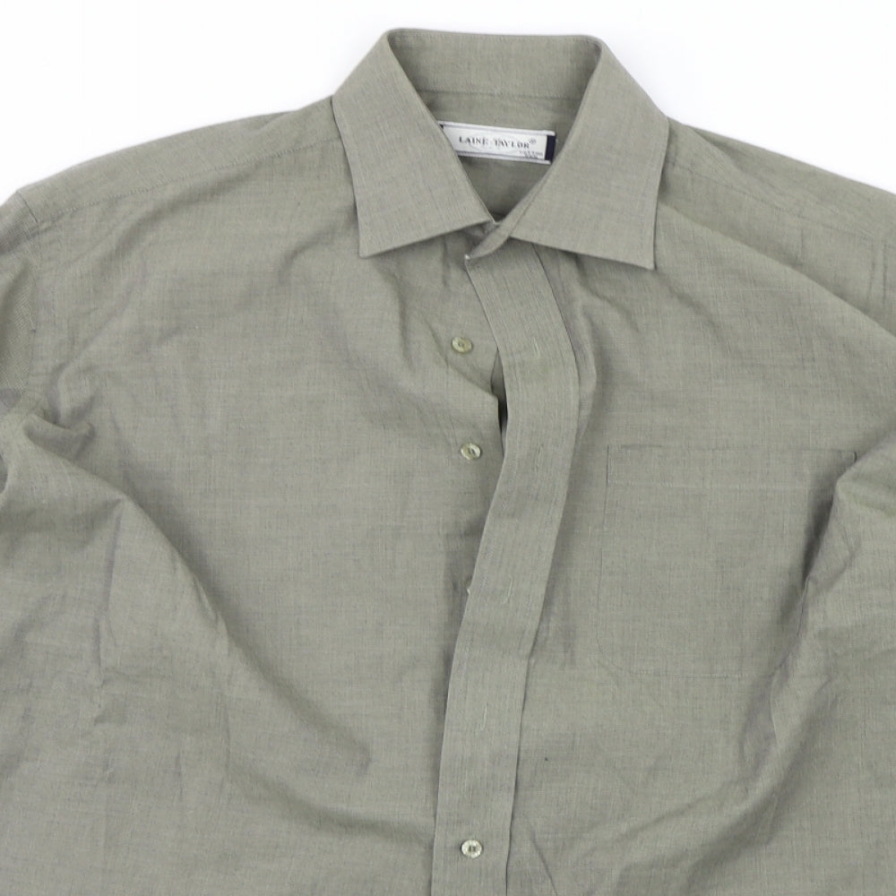 Mens UK Size 16.5 laine taylor Green  Button-Up Long Sleeve Casual Shirt