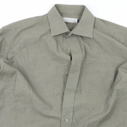 Mens UK Size 16.5 laine taylor Green  Button-Up Long Sleeve Casual Shirt