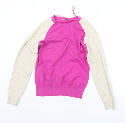 TU Womens Beige Houndstooth  Pullover Jumper Size 10