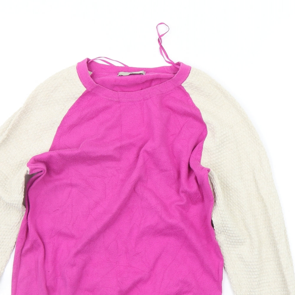 TU Womens Beige Houndstooth  Pullover Jumper Size 10