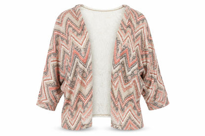 No Boundaries Womens Beige Geometric  Cardigan Jumper Size M