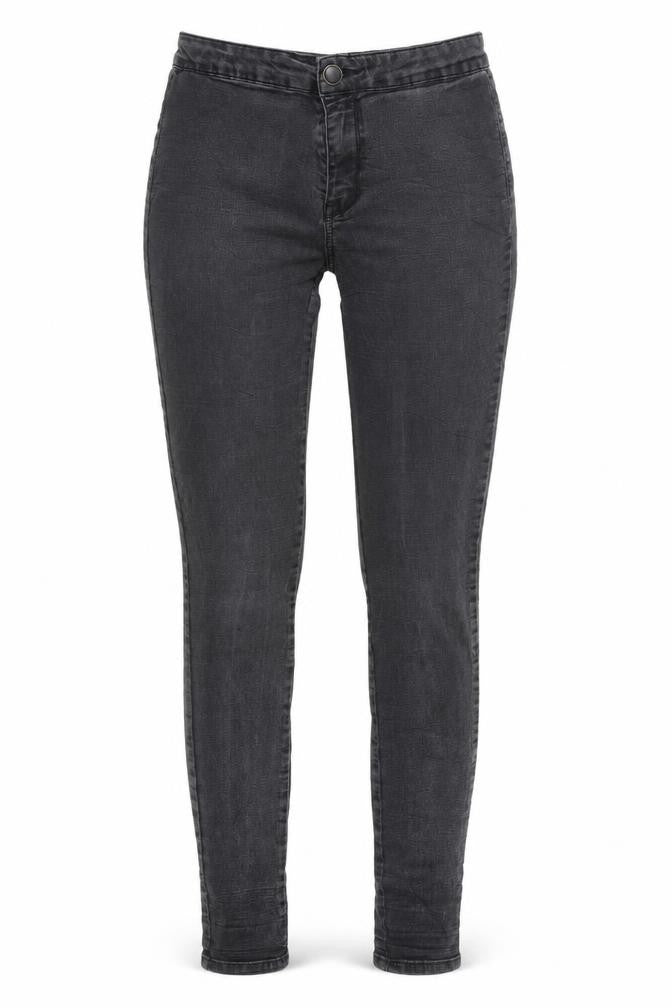 Front view of F&F women’s grey trousers, size UK 10, 27-inch leg