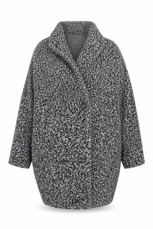 Front view of New Collection women’s grey overcoat coat, size M