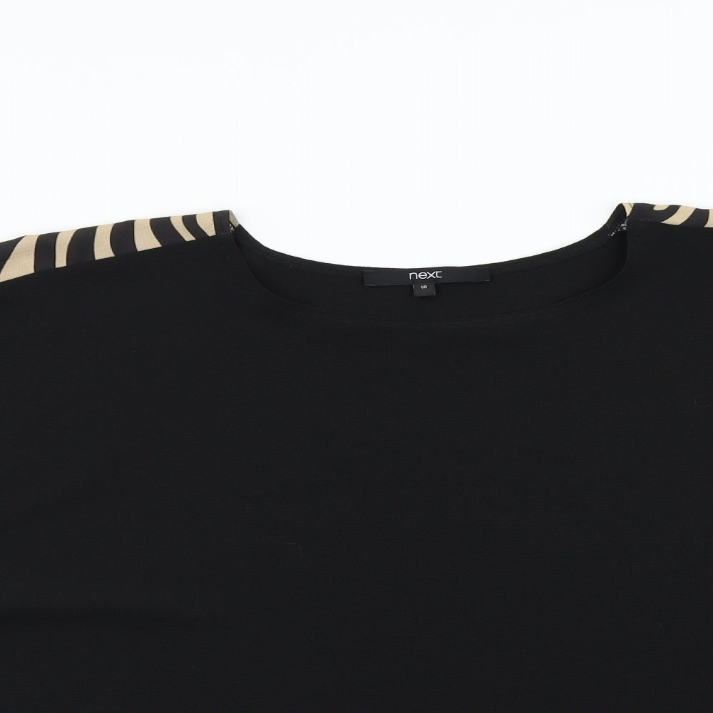 Womens UK Size 10 NEXT Black Basic Blouse