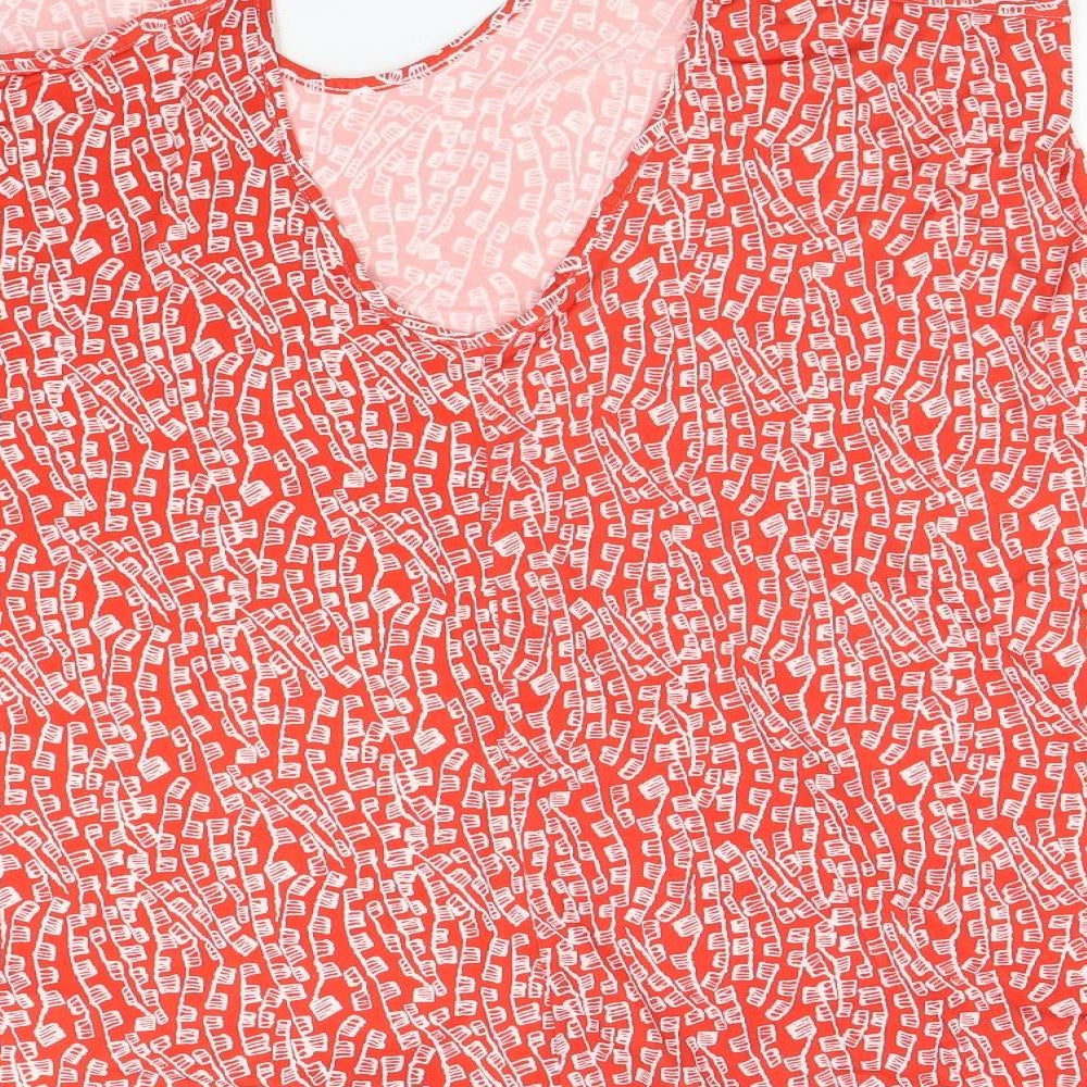 Preworn Womens Red Geometric  Slip Dress  Size L