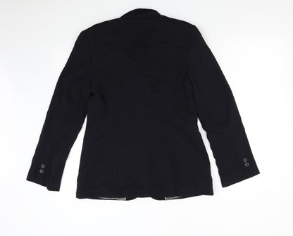NEXT Womens Black Striped  Jacket Suit Jacket Size 12