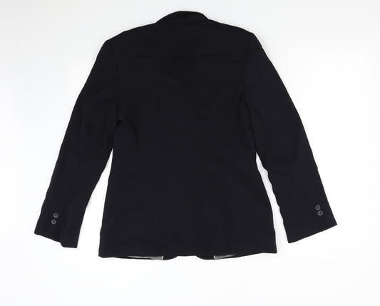 NEXT Womens Black Striped  Jacket Suit Jacket Size 12