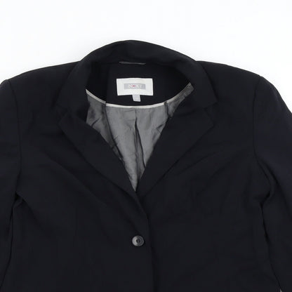 NEXT Womens Black Striped  Jacket Suit Jacket Size 12