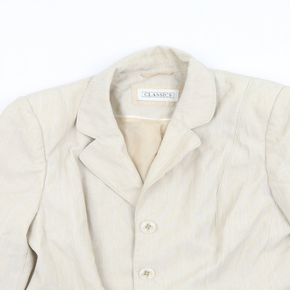 BHS Womens Beige   Jacket Suit Jacket Size 16