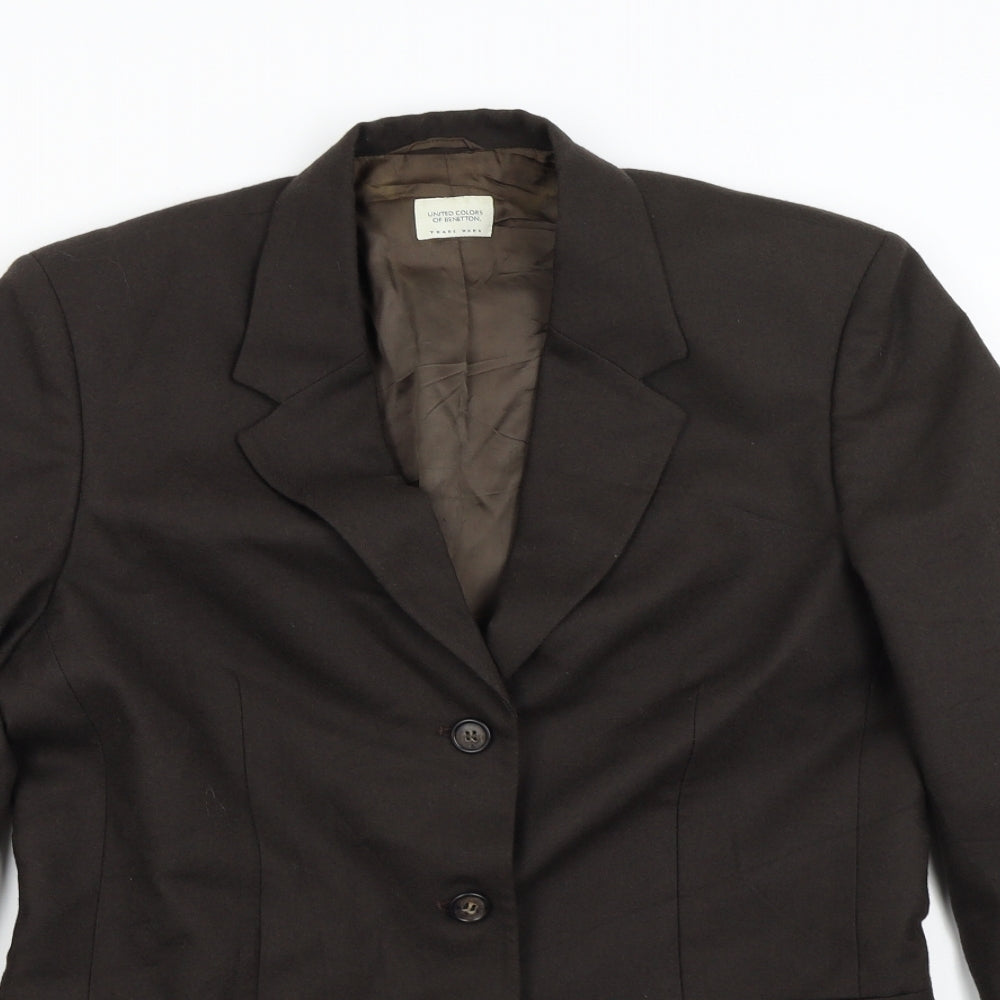 United Colors of Benetton Mens Brown   Jacket Suit Jacket Size 34