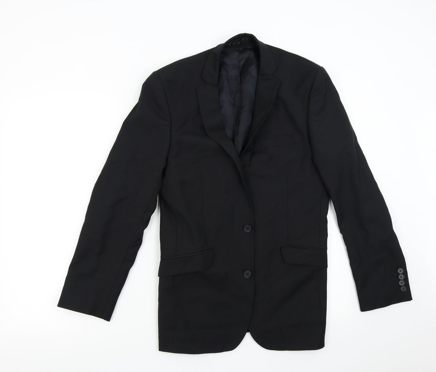 Mens UK Size 36 Racing Green Regular Black Suit Jacket