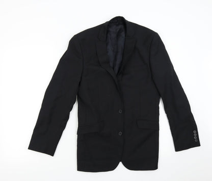Mens UK Size 36 Racing Green Regular Black Suit Jacket